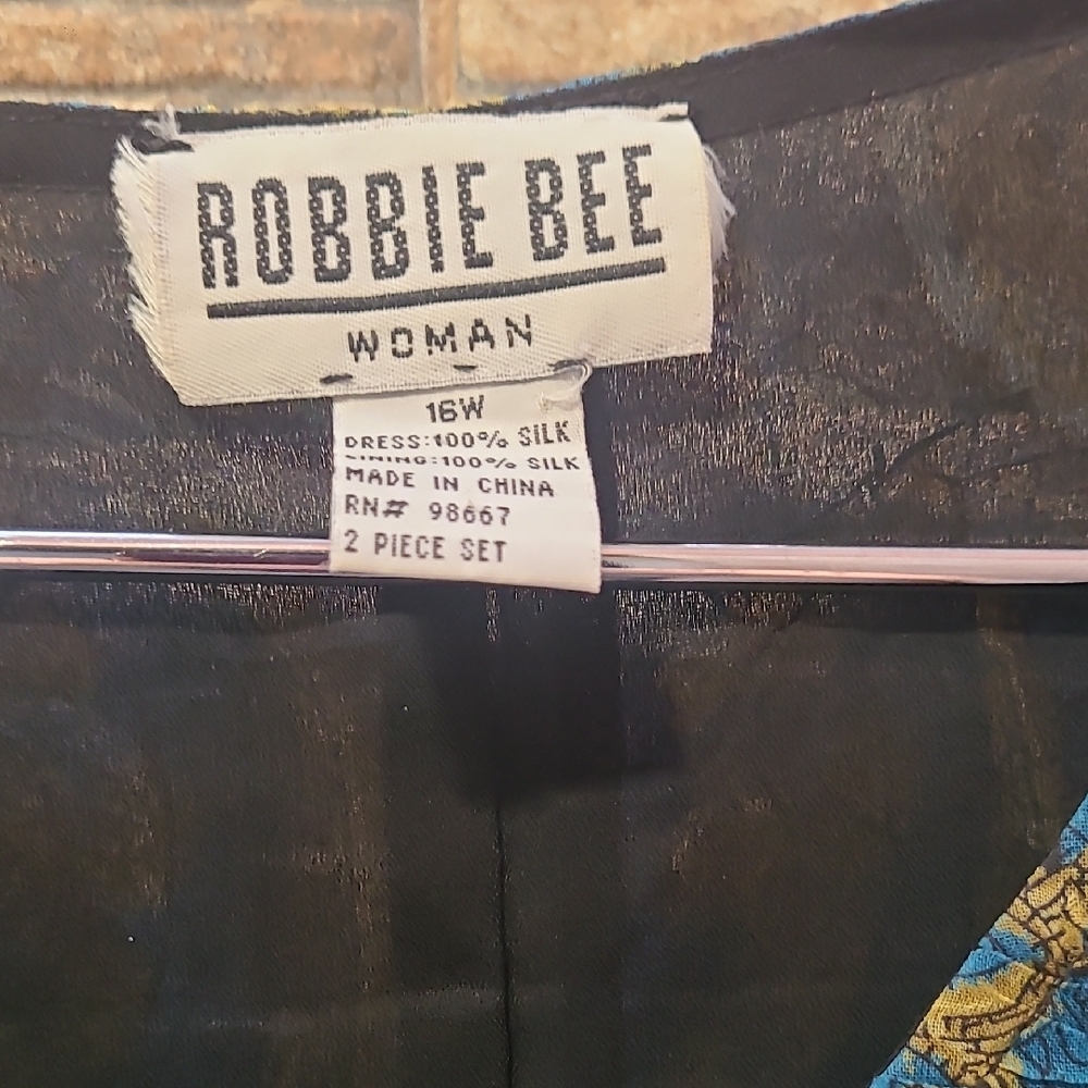 VTG Robbie Bee Dress Maxi Green V-Neck Sleeveless - Picture 2 of 6